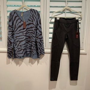 Brand new with tags XCVI leggings (small) and tunic (medium) matching set